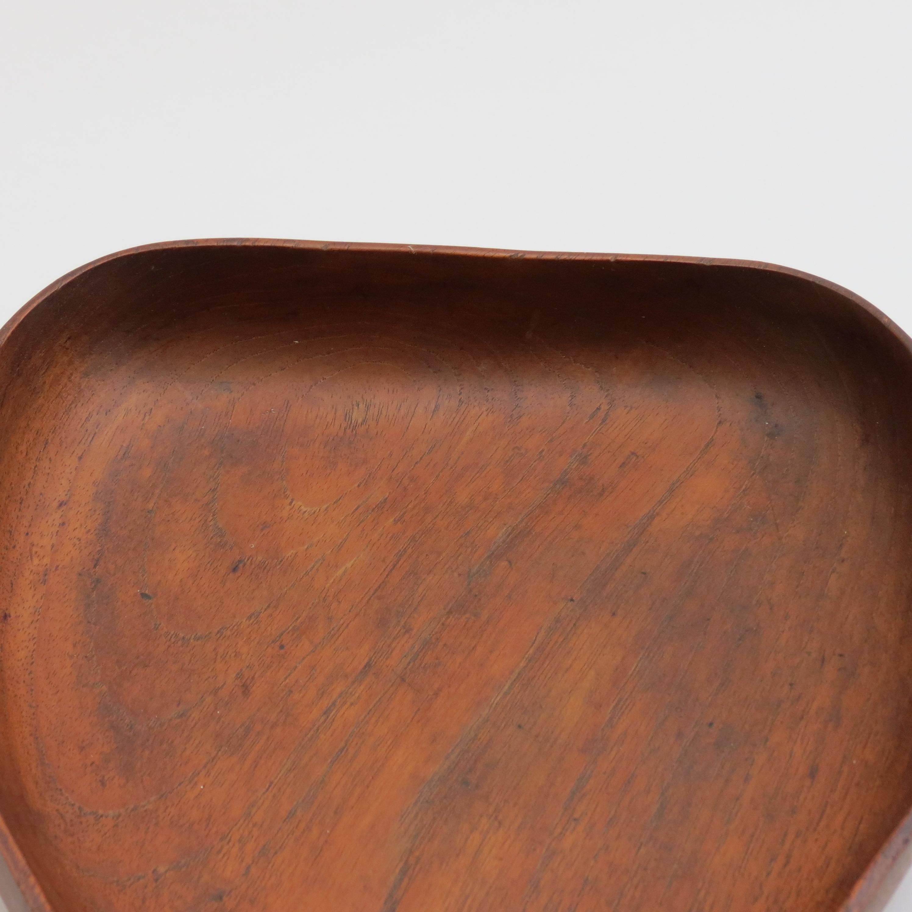 Mid-century Teak Wood Dish Serving Bowl with Handle 1960s en vente 7