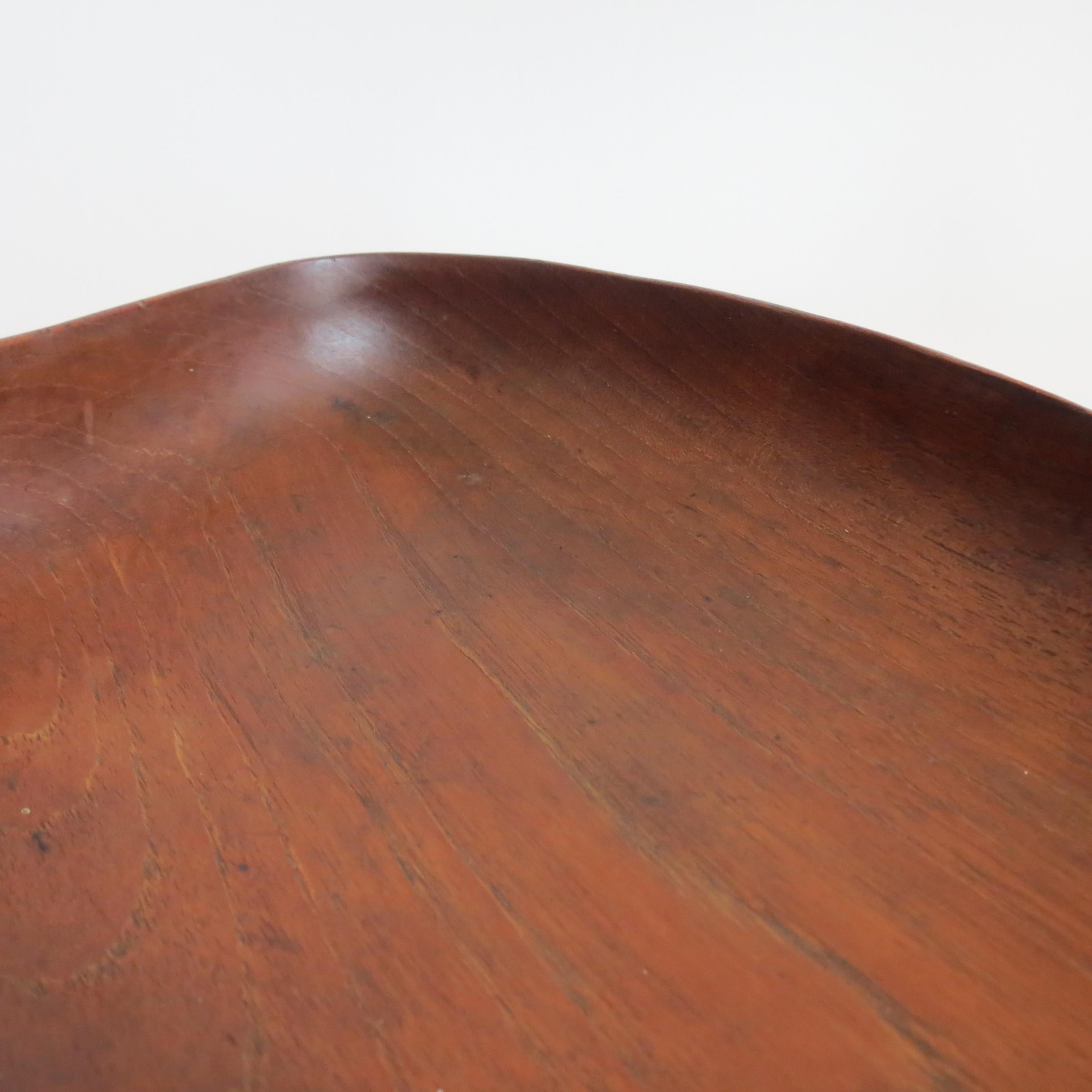 Mid-century Teak Wood Dish Serving Bowl with Handle 1960s en vente 8