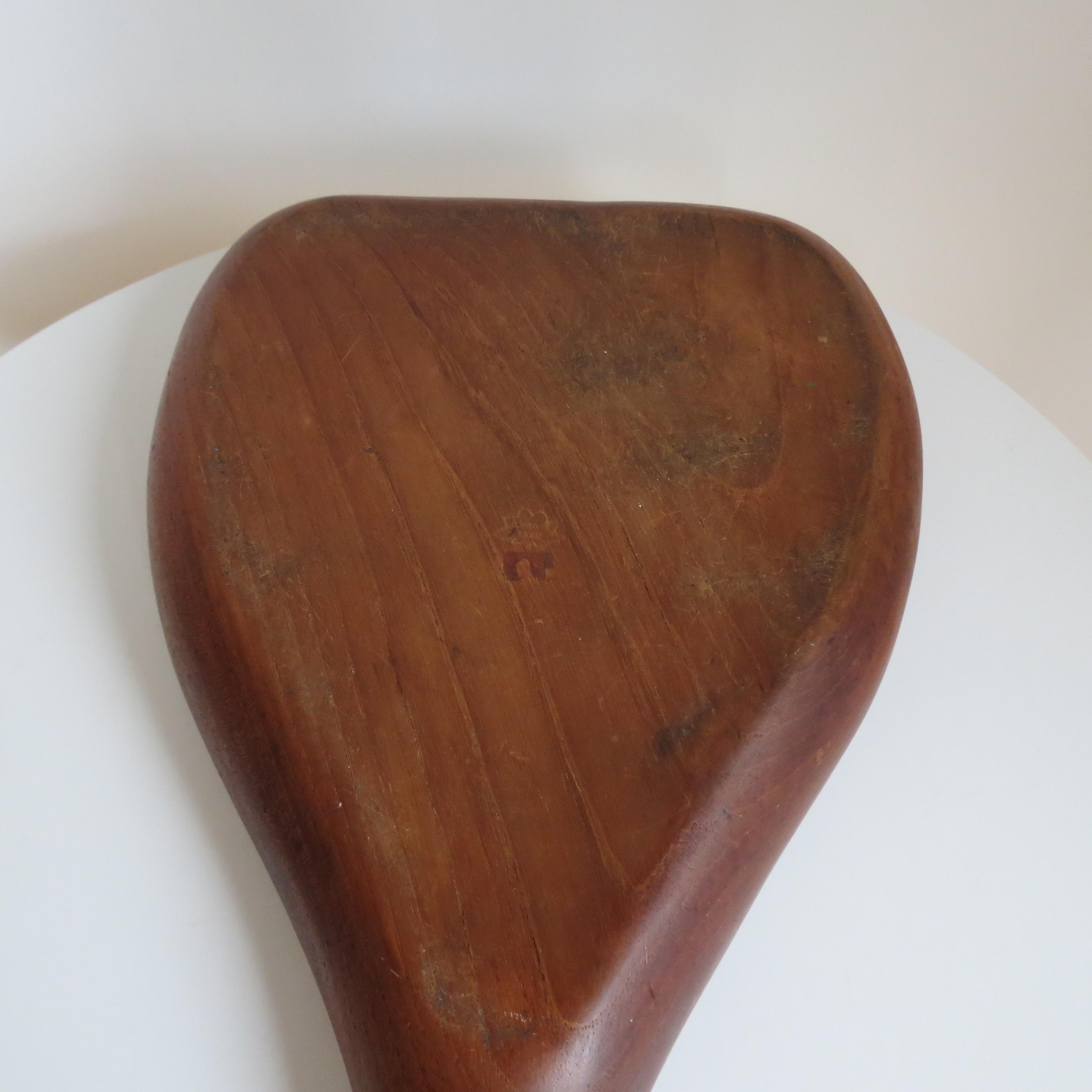 Mid-century Teak Wood Dish Serving Bowl with Handle 1960s en vente 9
