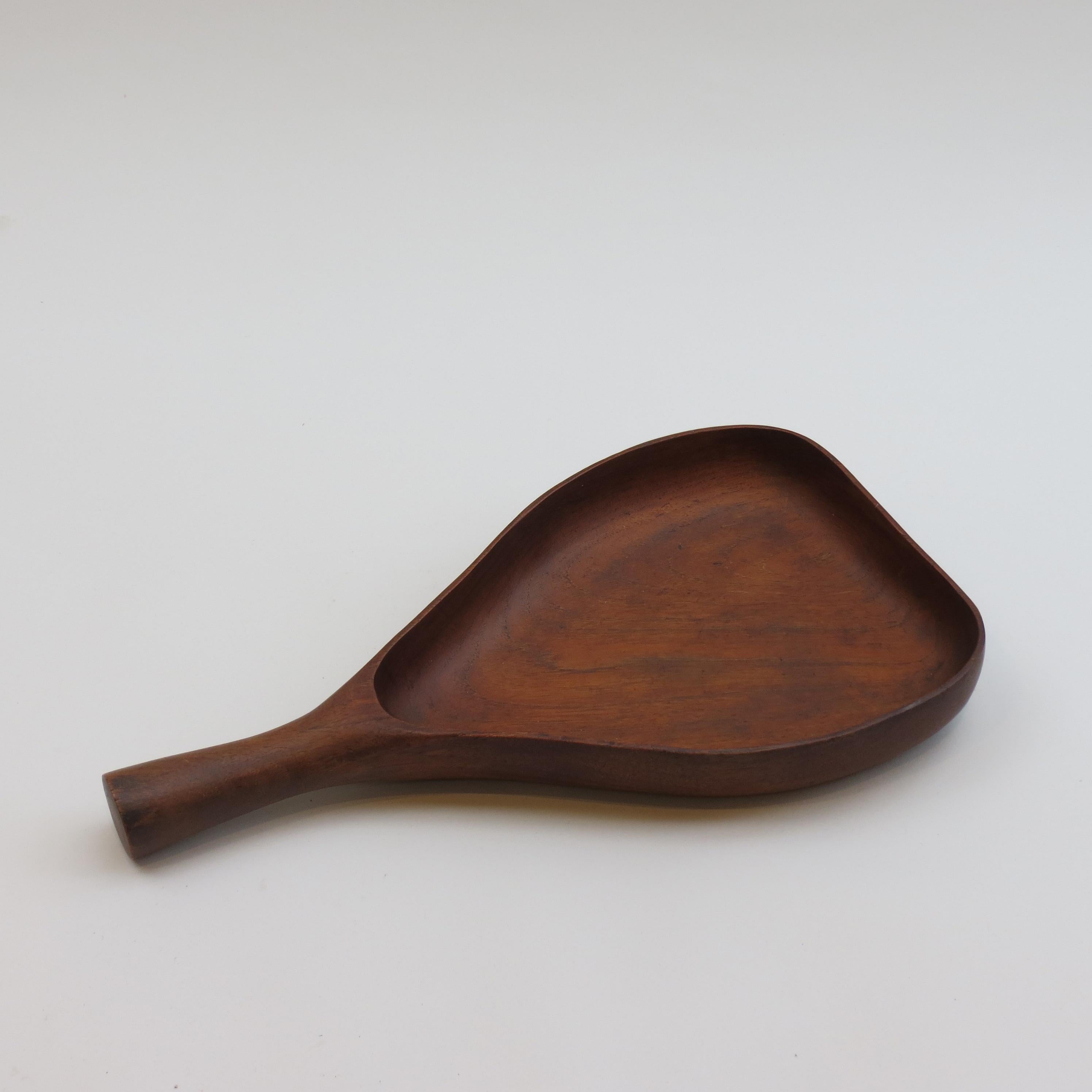 Mid-century Teak Wood Dish with Handle 1960s For Sale 3
