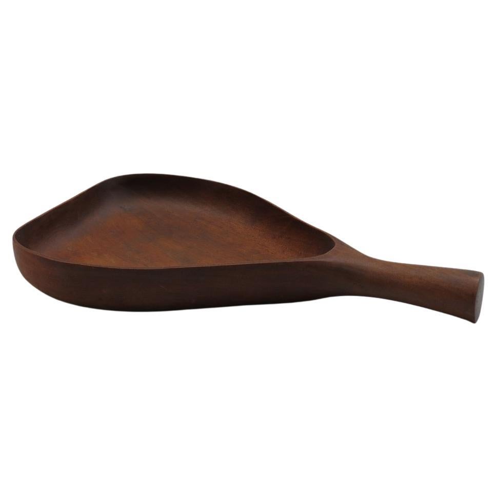 Mid-century Teak Wood Dish with Handle 1960s For Sale