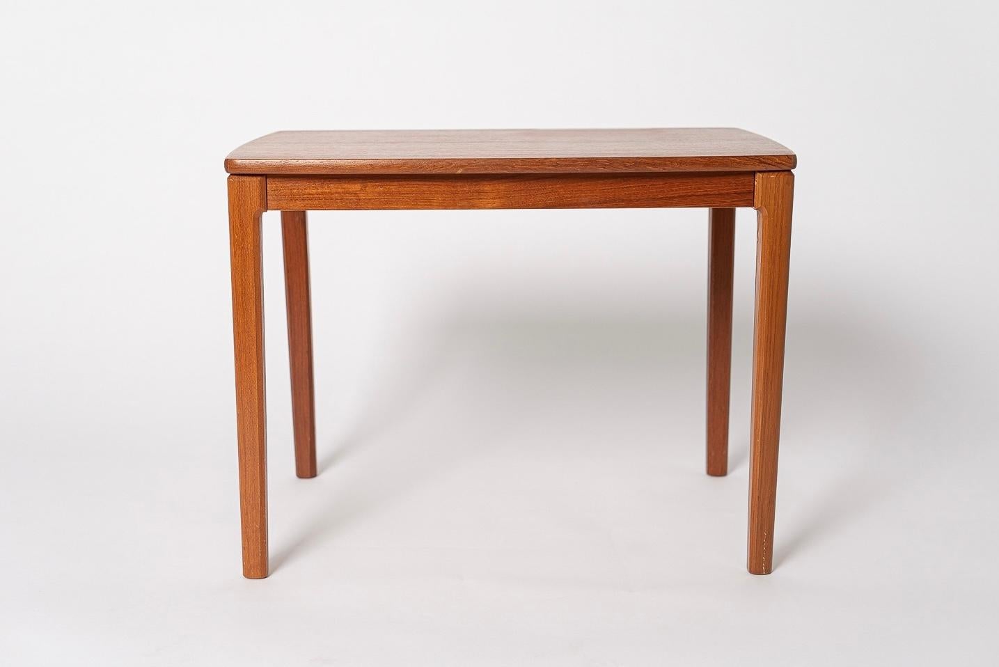 Mid Century Teak Wood Side Table in by Albert Larsson, 1968 In Good Condition For Sale In Detroit, MI