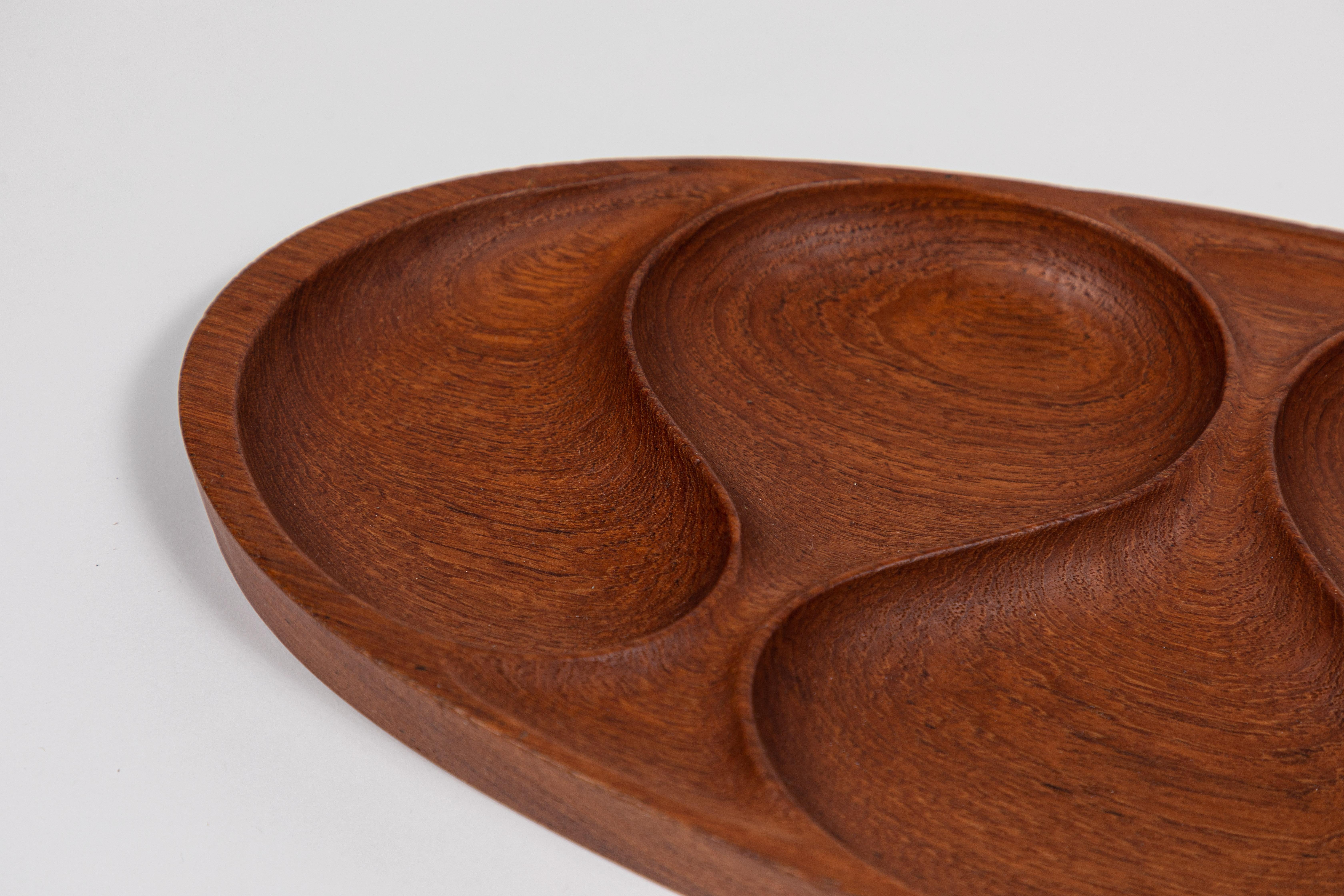 Mid-Century Modern Midcentury Teak Wood Tray by Laur. Jensen for Odense, Denmark