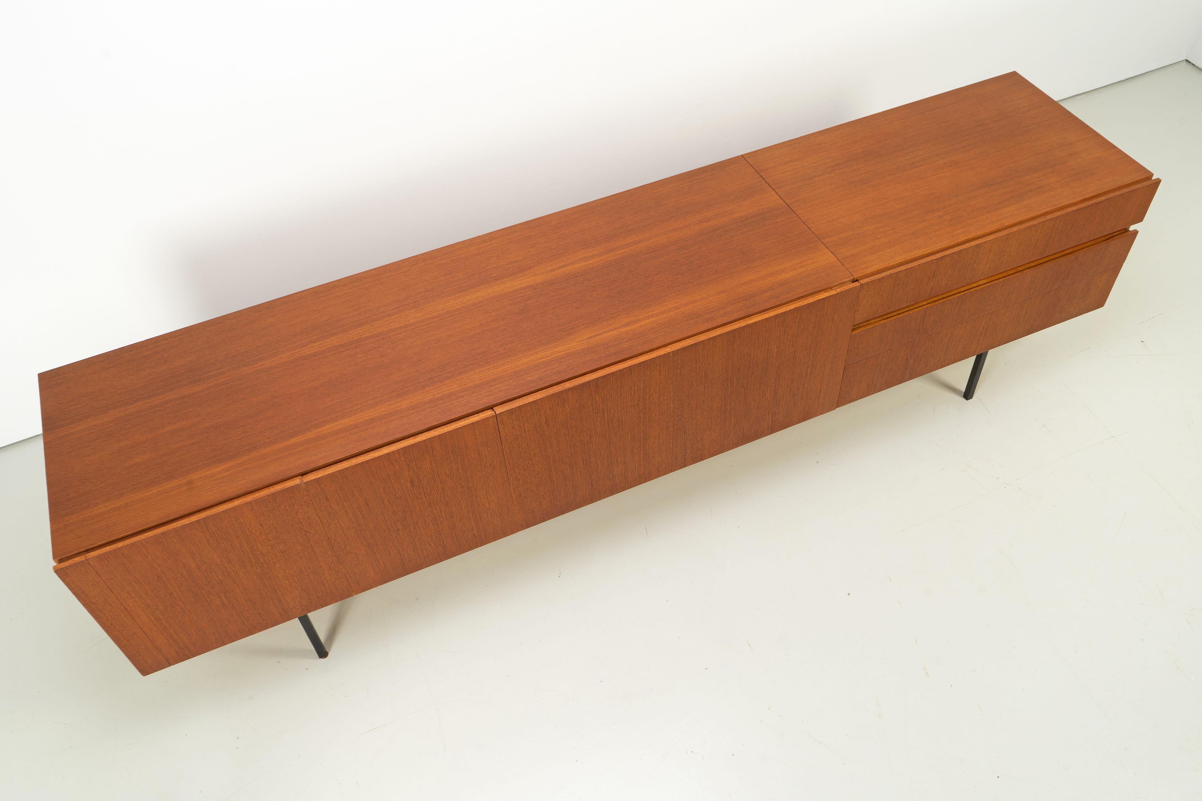 Steel Mid-Century Teakwood Sideboard 