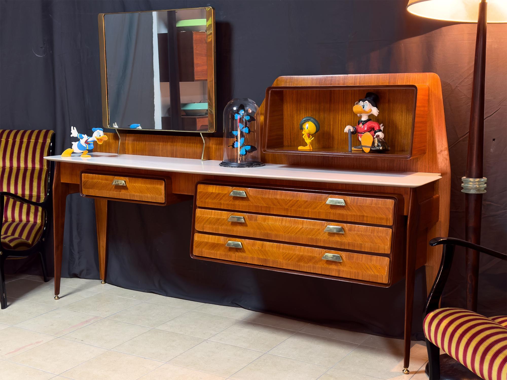 20th Century Mid-Century Teakwood Sideboard or Dresser by La Permanente Mobili Cantù, 1950s For Sale