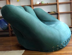 Mid-Century Teal BluePoltronova Joe Chair von De Pas, DUrbino, Lomazzi, 1970