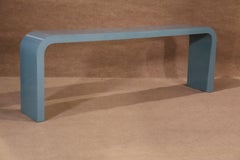 Mid-Century Teal Waterfall Table