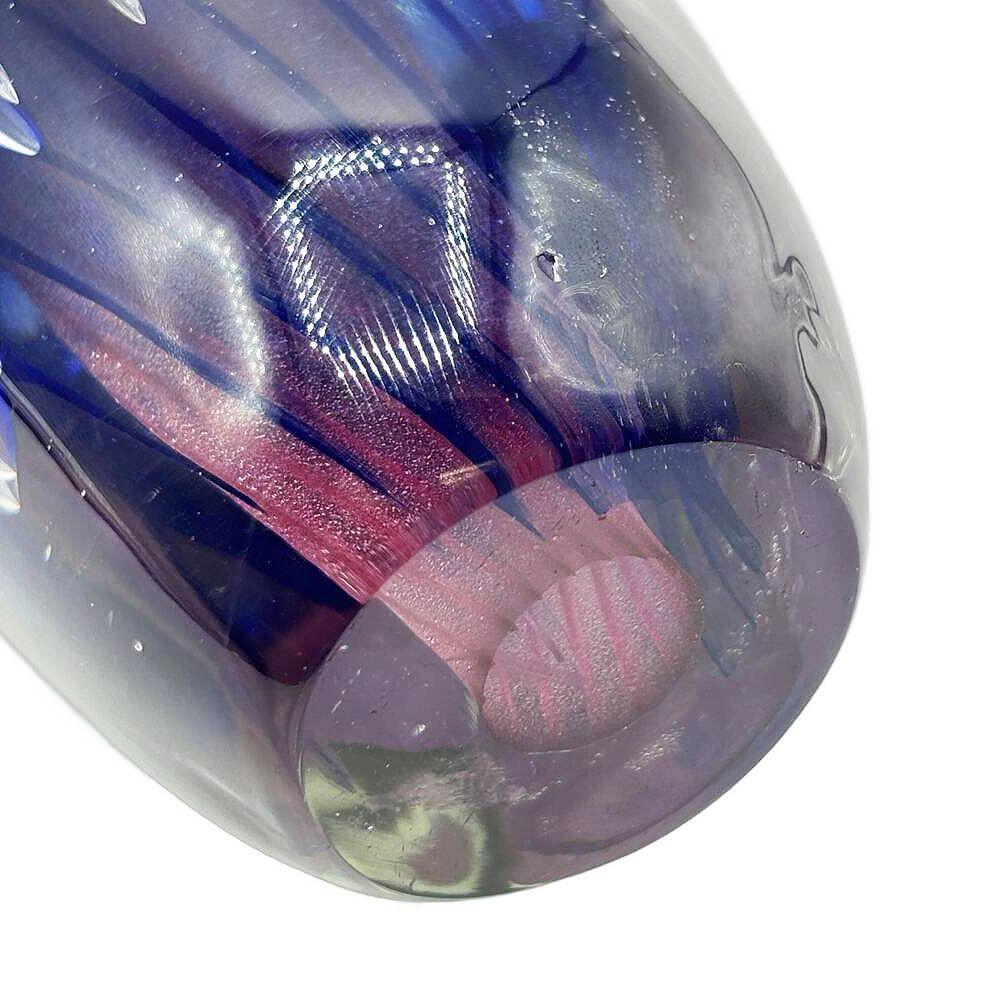 Sculpture en verre d'art Murano Sommerso du milieu du siècle en forme de larme bleue et violette en vente 1