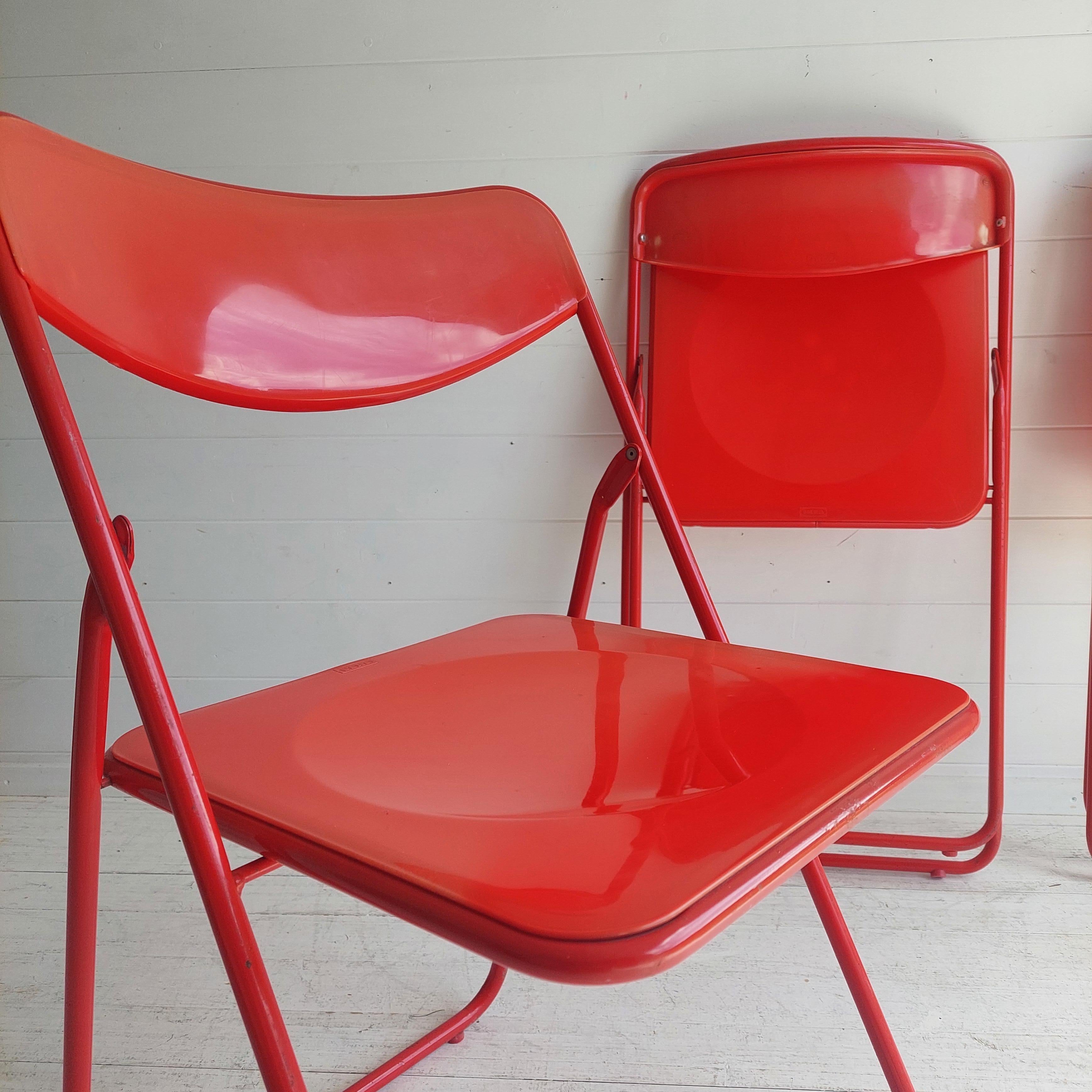 Minimalist Mid Century Ted Folding Chairs By Niels Gammelgaard For Ikea, 1970s, Set Of 3