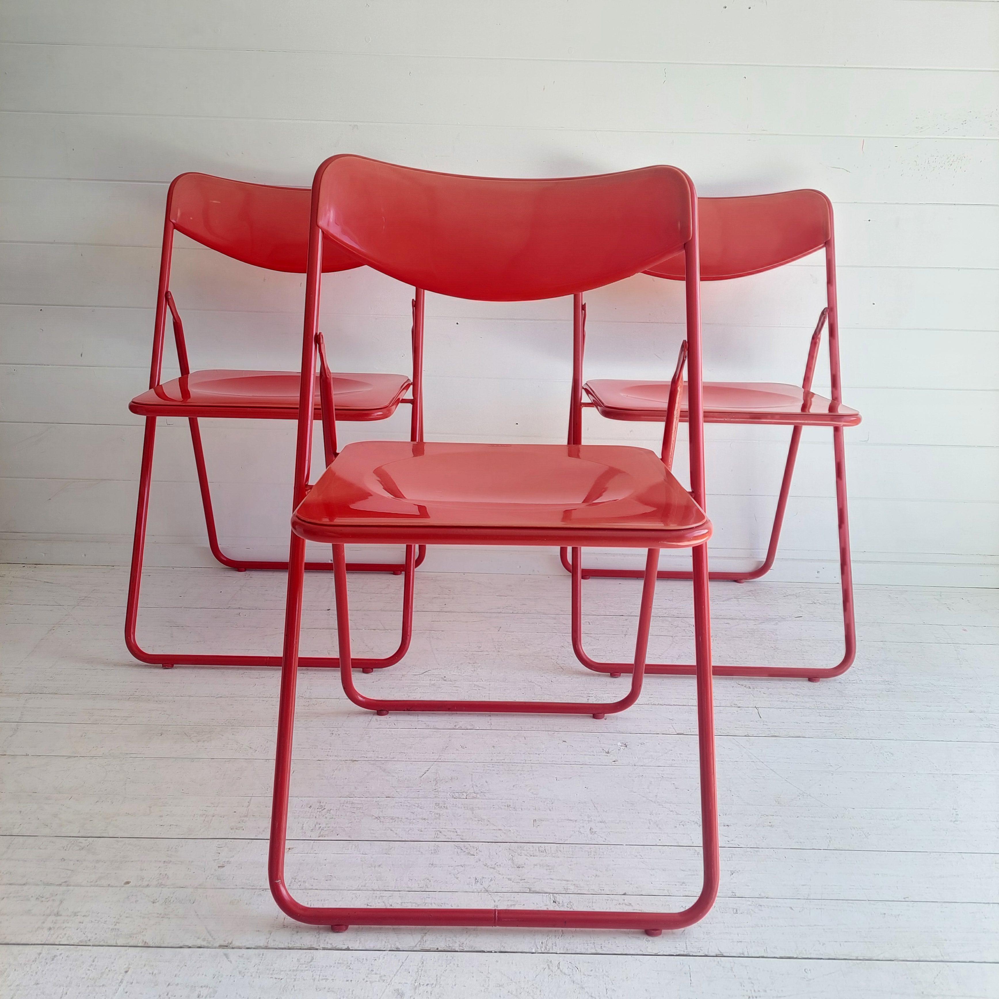 20th Century Mid Century Ted Folding Chairs By Niels Gammelgaard For Ikea, 1970s, Set Of 3