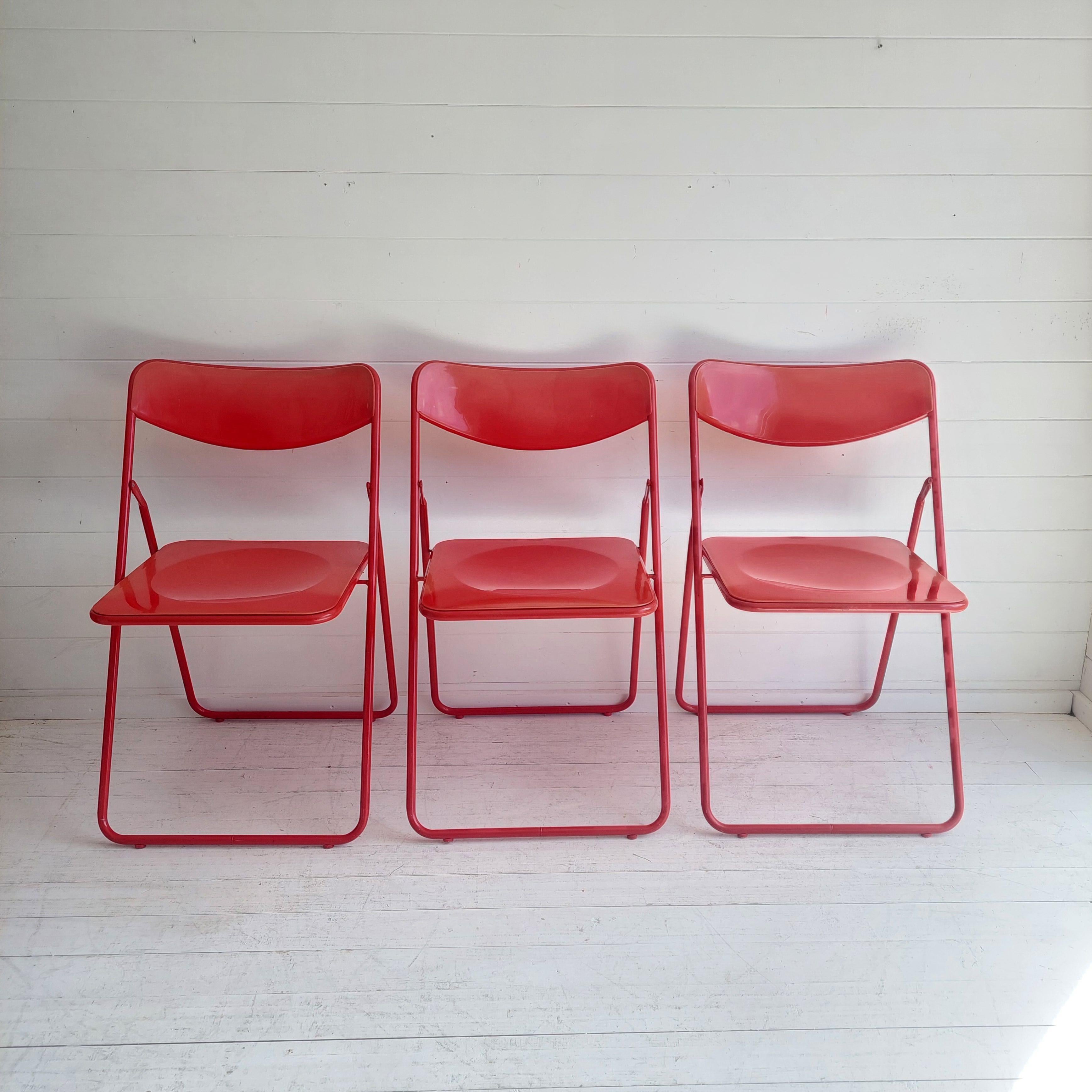 Mid Century Ted Folding Chairs By Niels Gammelgaard For Ikea, 1970s, Set Of 3 1