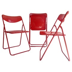 Mid Century Ted Folding Chairs By Niels Gammelgaard For Ikea, 1970s, Set Of 3