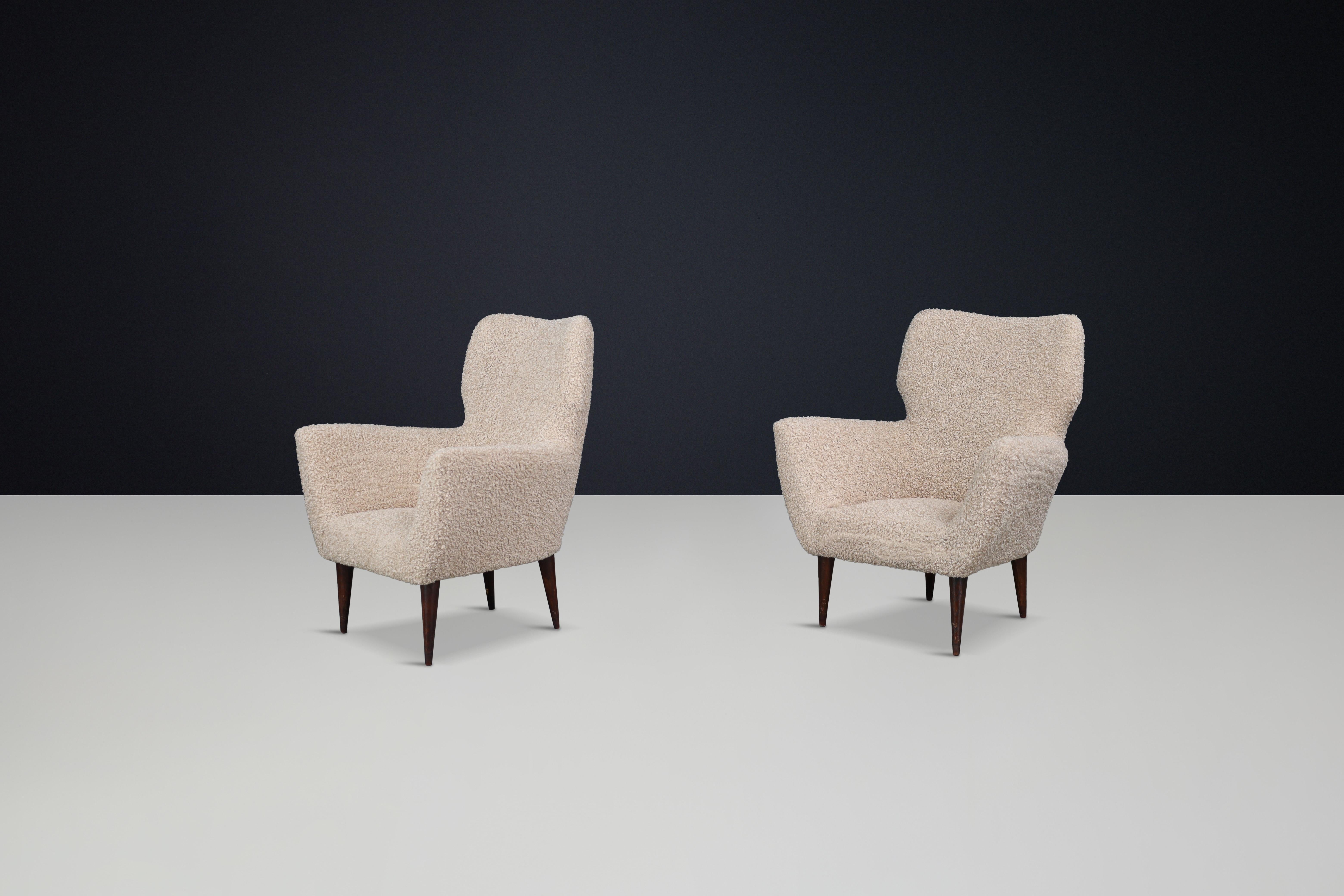 Fauteuils tapissés Teddy du milieu du siècle dernier, style Gio Ponti, Italie 1950 en vente 3