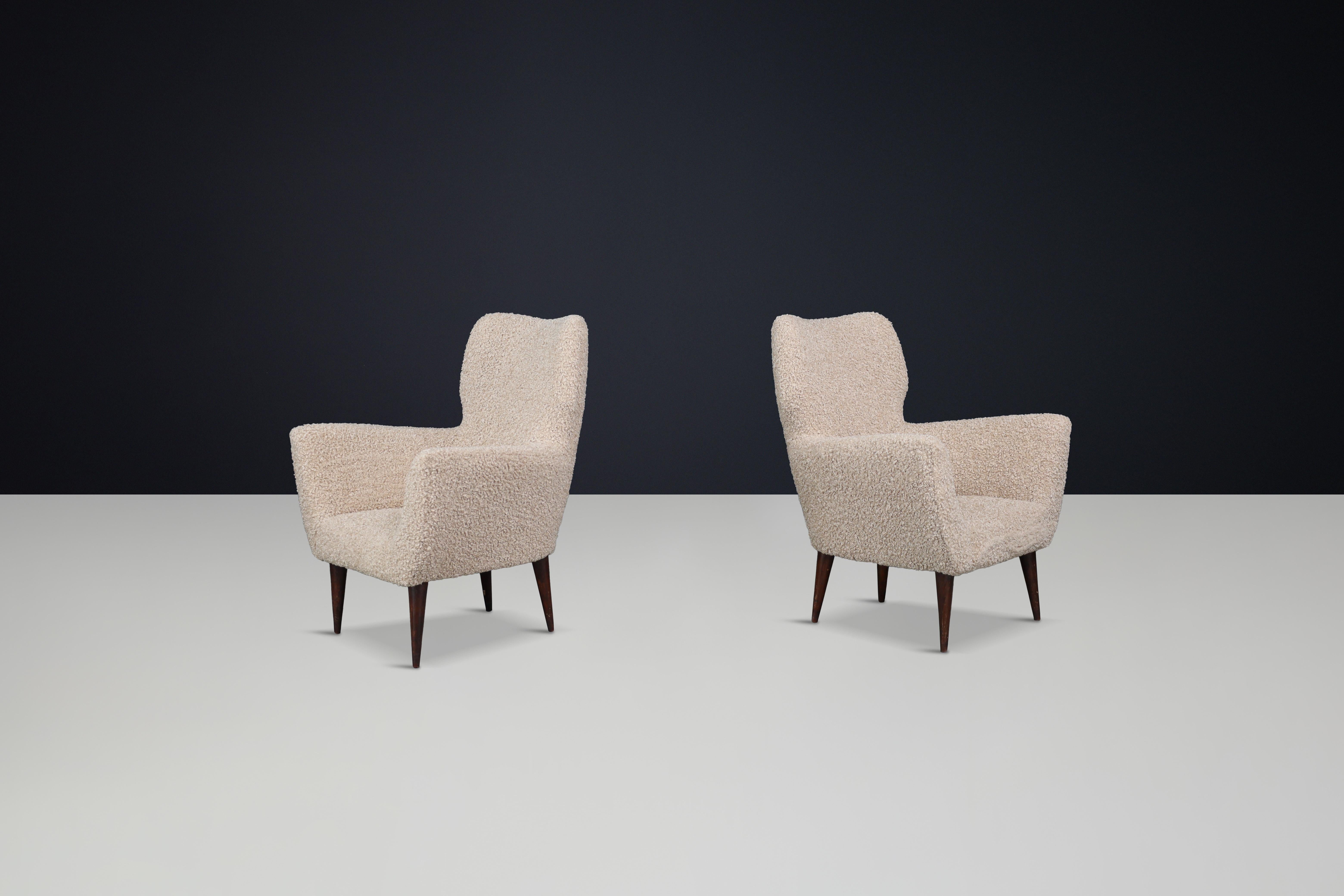 italien Fauteuils tapissés Teddy du milieu du siècle dernier, style Gio Ponti, Italie 1950 en vente