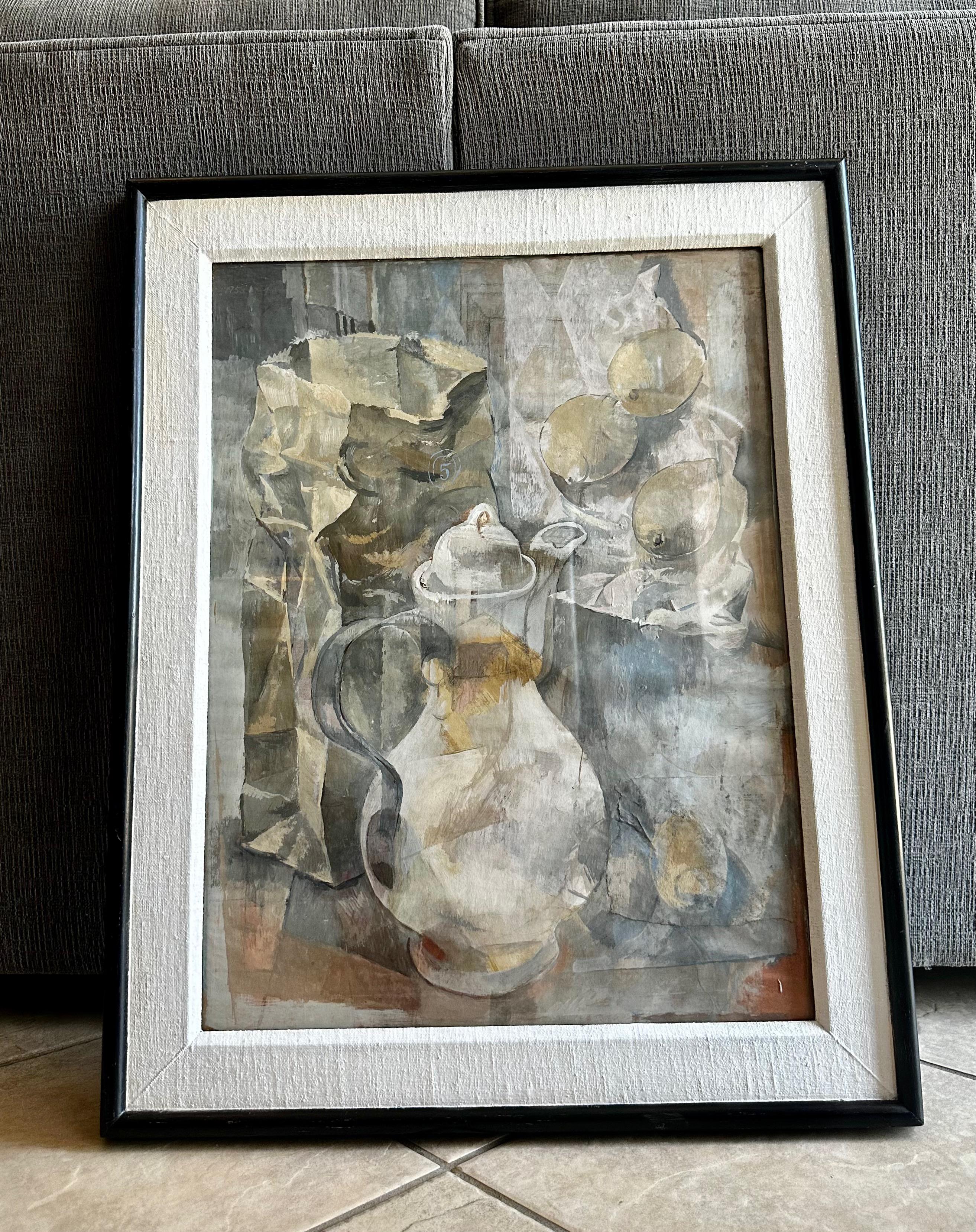 Mid-Century Tempera Painting by Listed Artist Stanley Mitruk For Sale 5