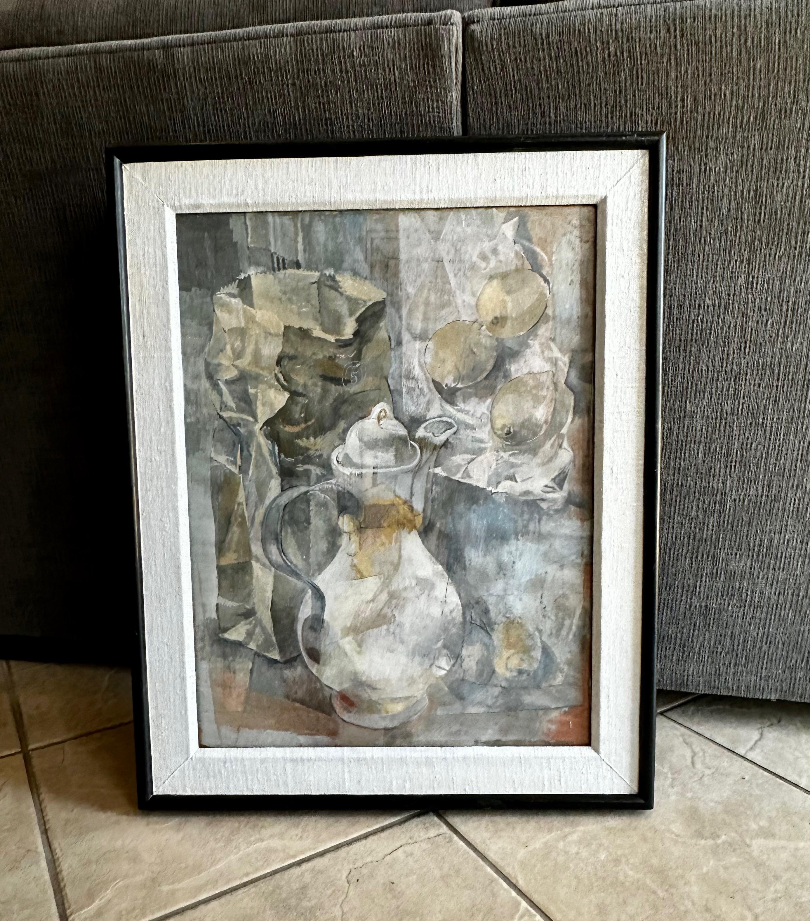 Mid-Century Tempera Painting by Listed Artist Stanley Mitruk For Sale 13