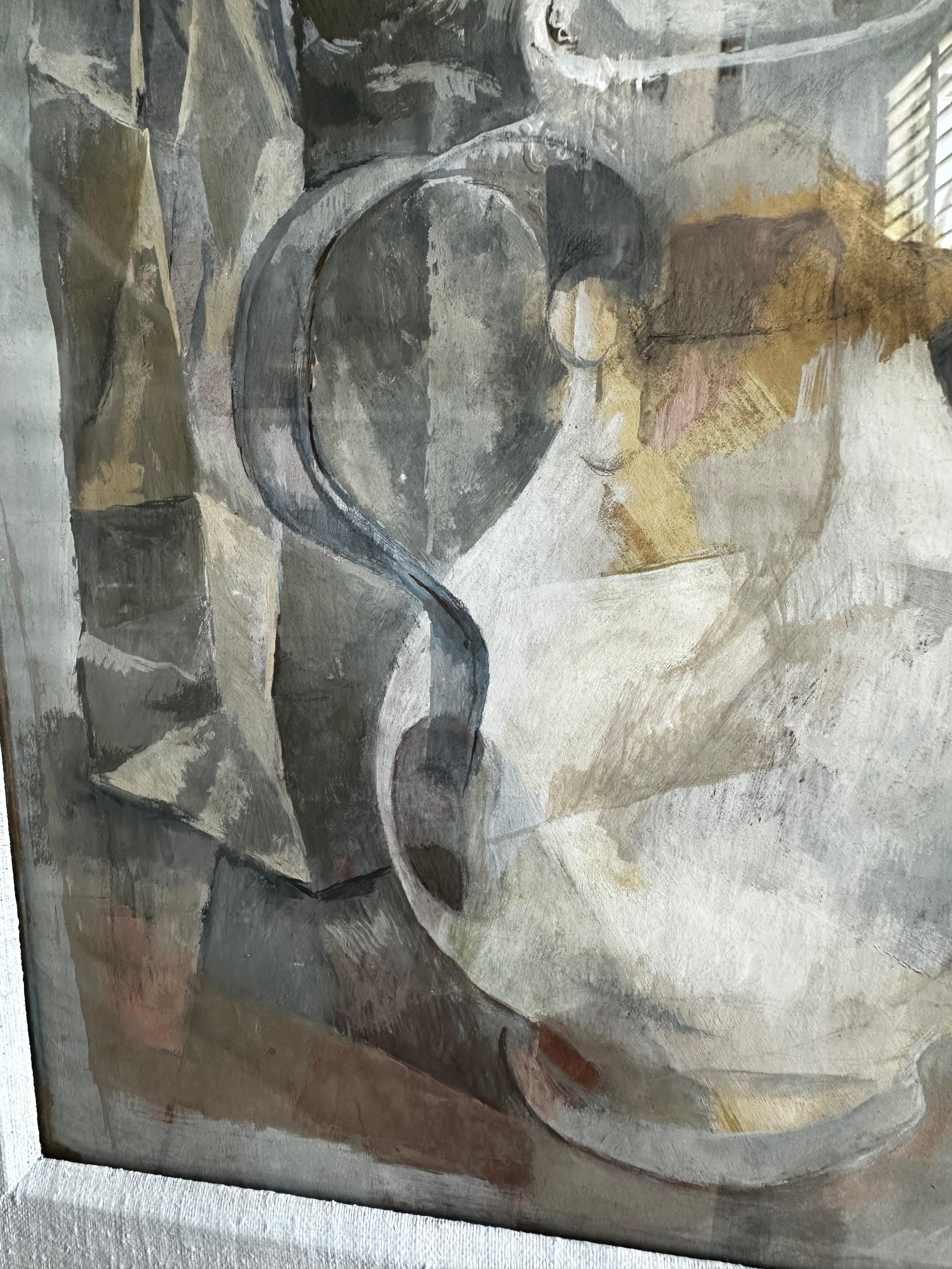 Mid-Century Tempera Painting by Listed Artist Stanley Mitruk For Sale 3