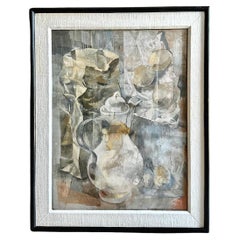 Mid-Century Tempera Painting by Listed Artist Stanley Mitruk