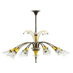 Mid Century Ten Light Chandelier by Maison Lunel circa 1950