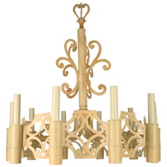 French Mid Century Ten-Light Chandelier