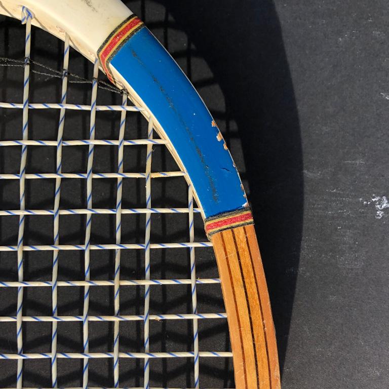 American Classical Midcentury Tennis Racket by Slazenger Red White Blue