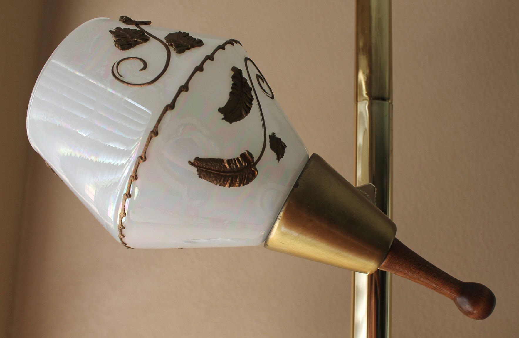 Tension-Staffel-Lampe aus der Mitte des Jahrhunderts mit handbemaltem italienischem Glas! 50er Jahre Stiffel-Ära  im Angebot 4