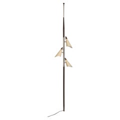 Tension Pole Lampe aus der Mitte des Jahrhunderts mit drei Schirmen, Stilnovo zugeschrieben, Italien 1960er Jahre