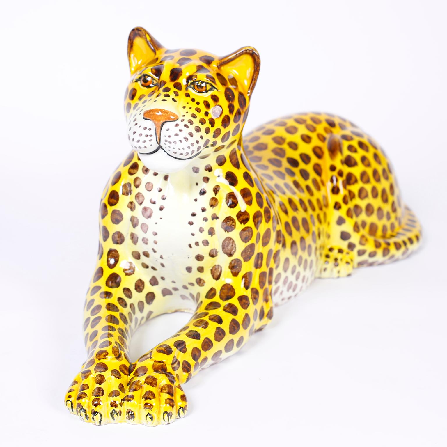 Mid-Century Modern Midcentury Terracotta Leopard