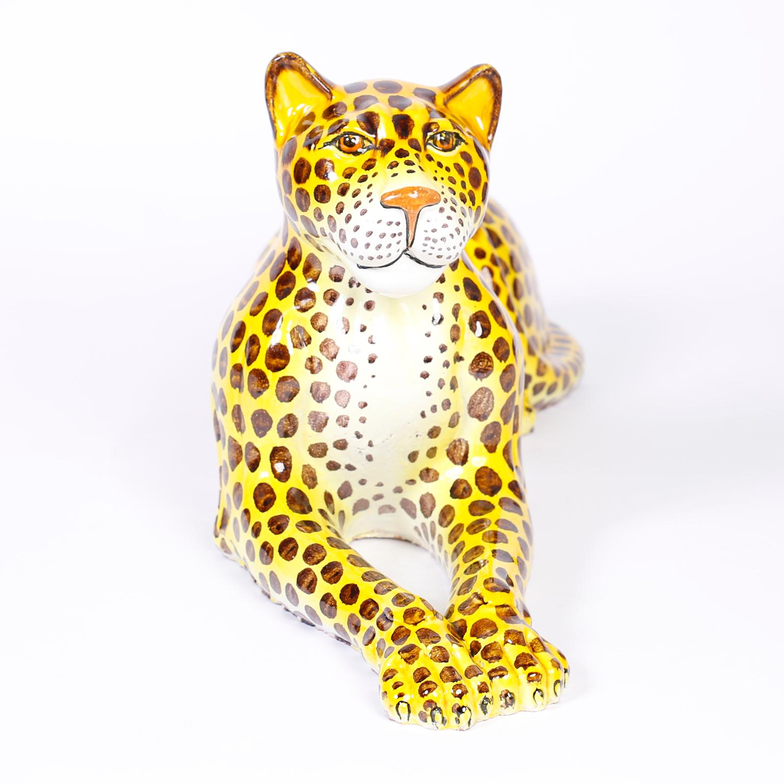 Italian Midcentury Terracotta Leopard