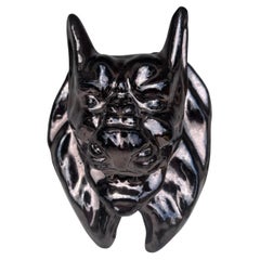 Mid-Century Terracotta Majolica Dog Bavent Normandy Applique