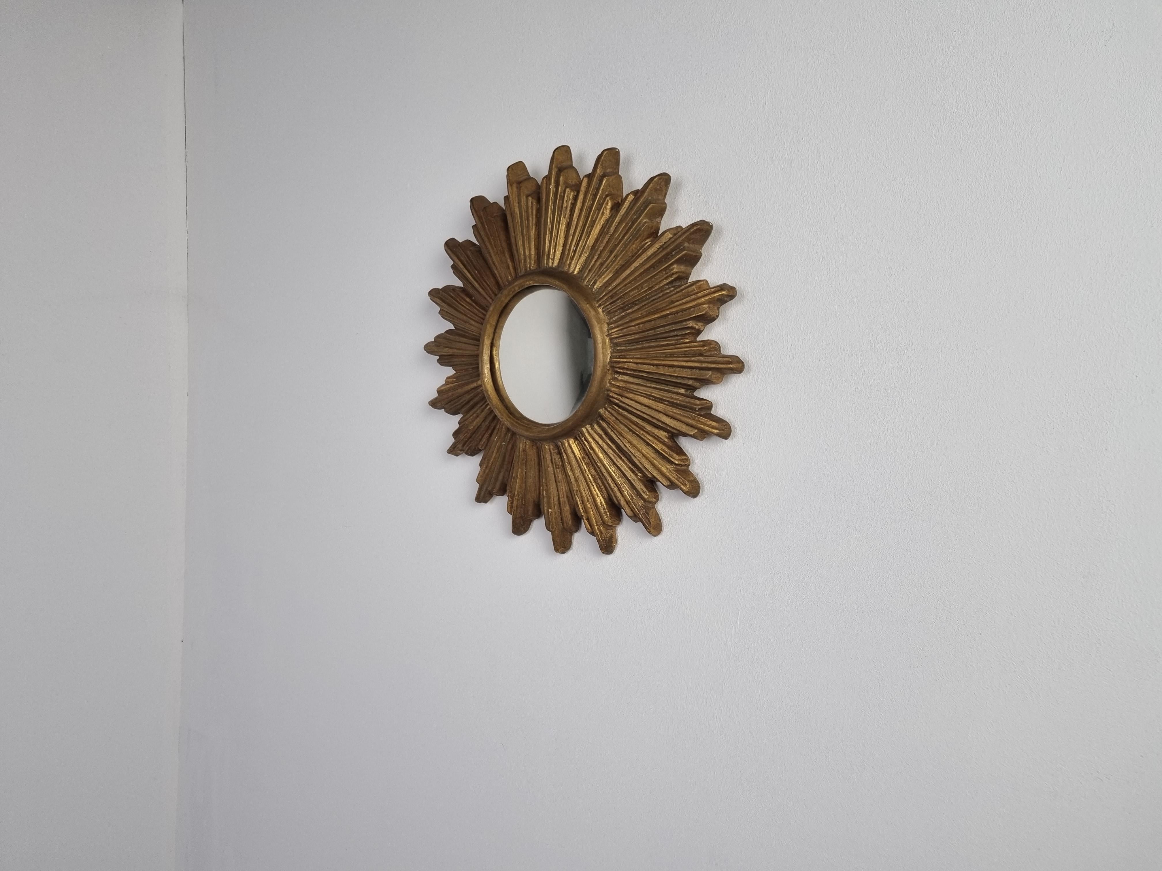 Mid-20th Century Mid Century Terracotta Sunburst Mirror, 1960s For Sale