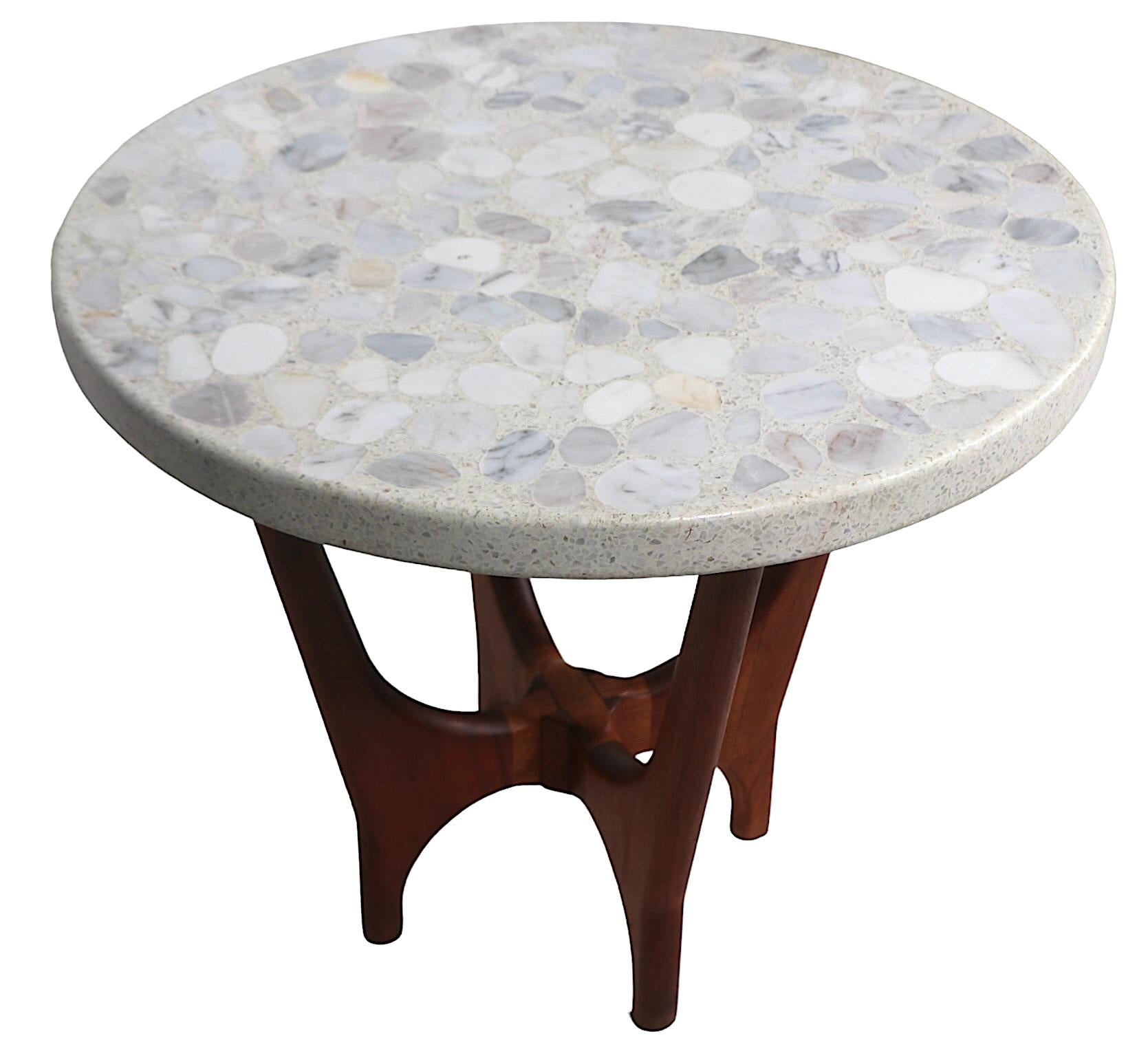 Mid Century Terrazzo, Marble, Onyx Top Side Table by Harvey Probber c 1960's  For Sale 5