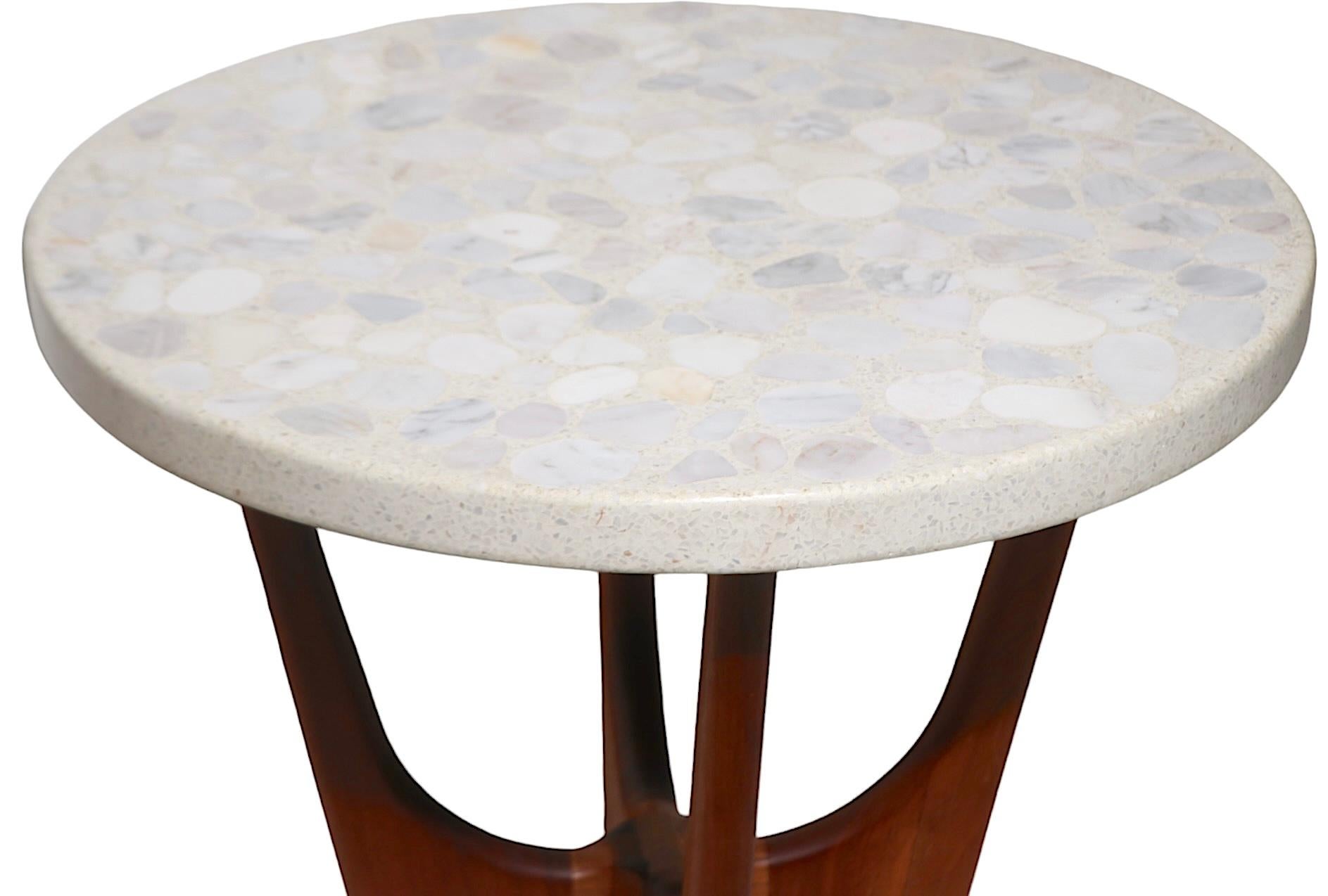 Mid-Century Modern Mid Century Terrazzo, Marble, Onyx Top Side Table by Harvey Probber c 1960's  For Sale