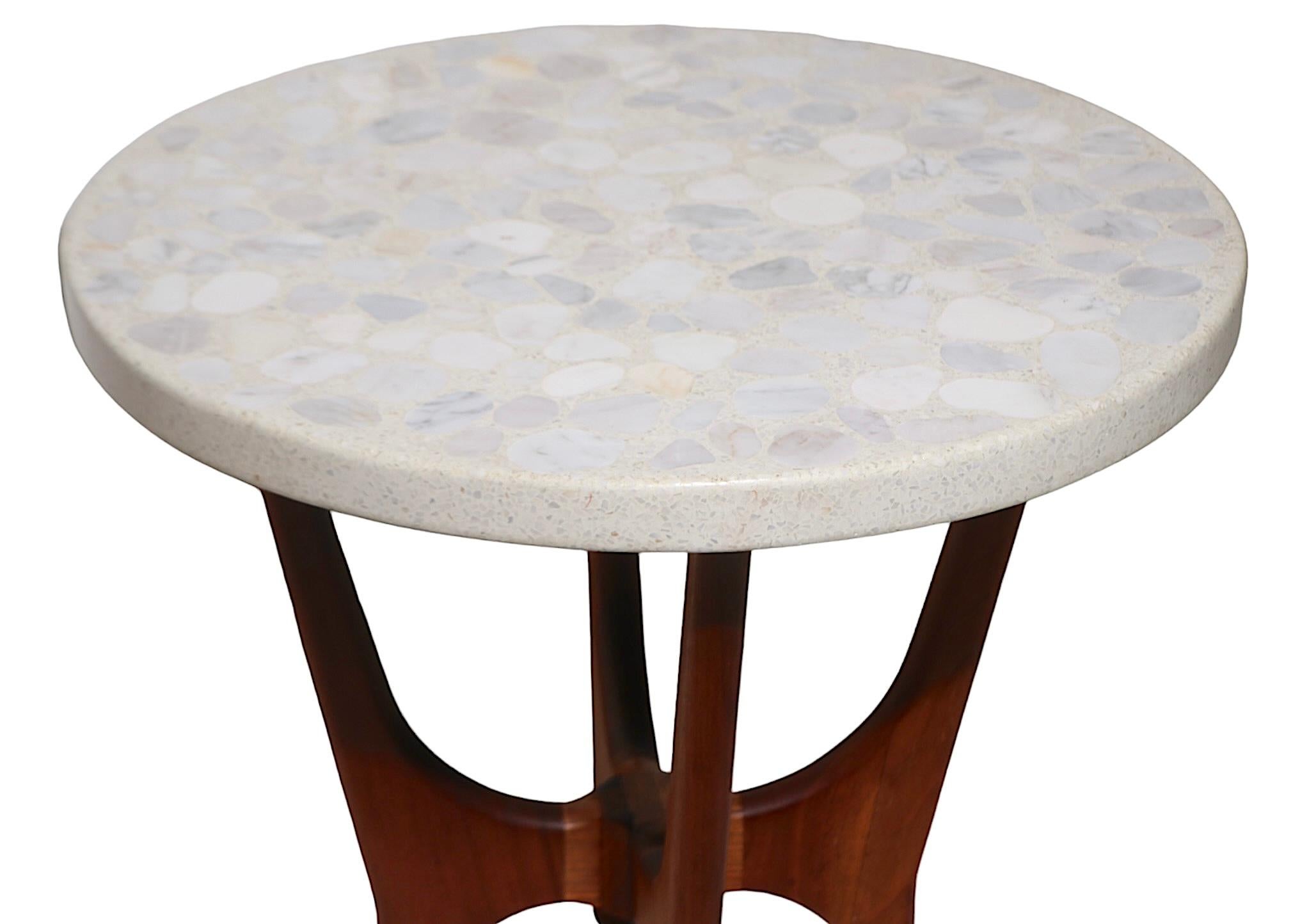 American Mid Century Terrazzo, Marble, Onyx Top Side Table by Harvey Probber c 1960's  For Sale