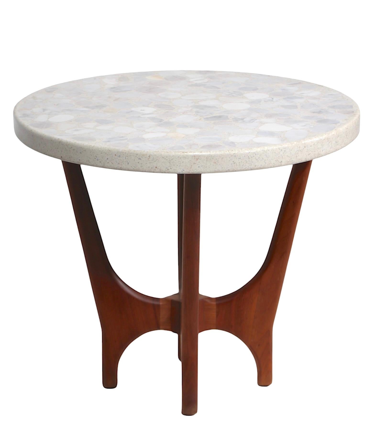 20th Century Mid Century Terrazzo, Marble, Onyx Top Side Table by Harvey Probber c 1960's  For Sale