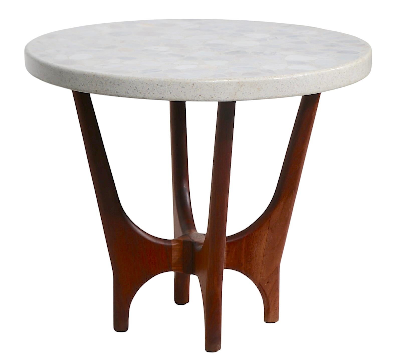 Mid Century Terrazzo, Marble, Onyx Top Side Table by Harvey Probber c 1960's  For Sale 1