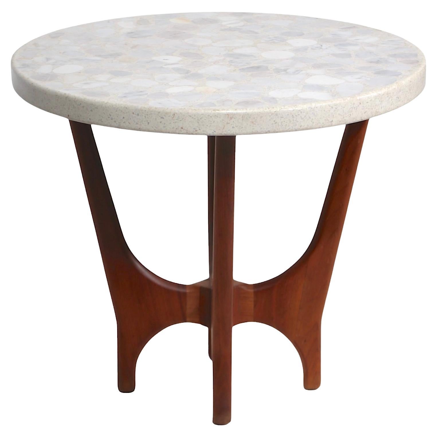 Mid Century Terrazzo, Marble, Onyx Top Side Table by Harvey Probber c 1960's  For Sale