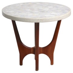 Vintage Mid Century Terrazzo, Marble, Onyx Top Side Table by Harvey Probber c 1960's 