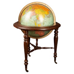 Mid Century Terrestrial Globe on Wooden Stand