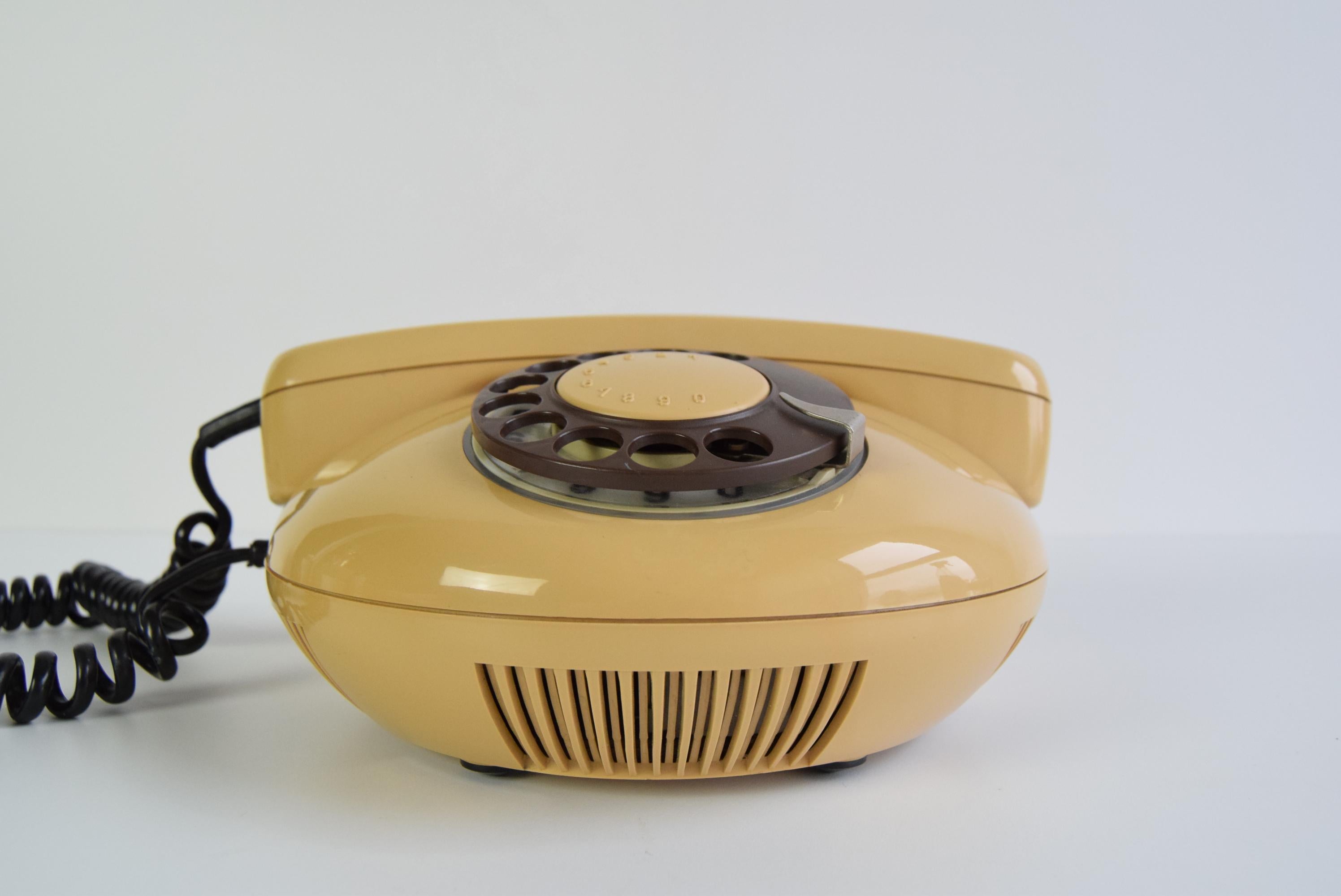 Metal Mid-century Tesla Phone, 1980s, Czechoslovakia For Sale
