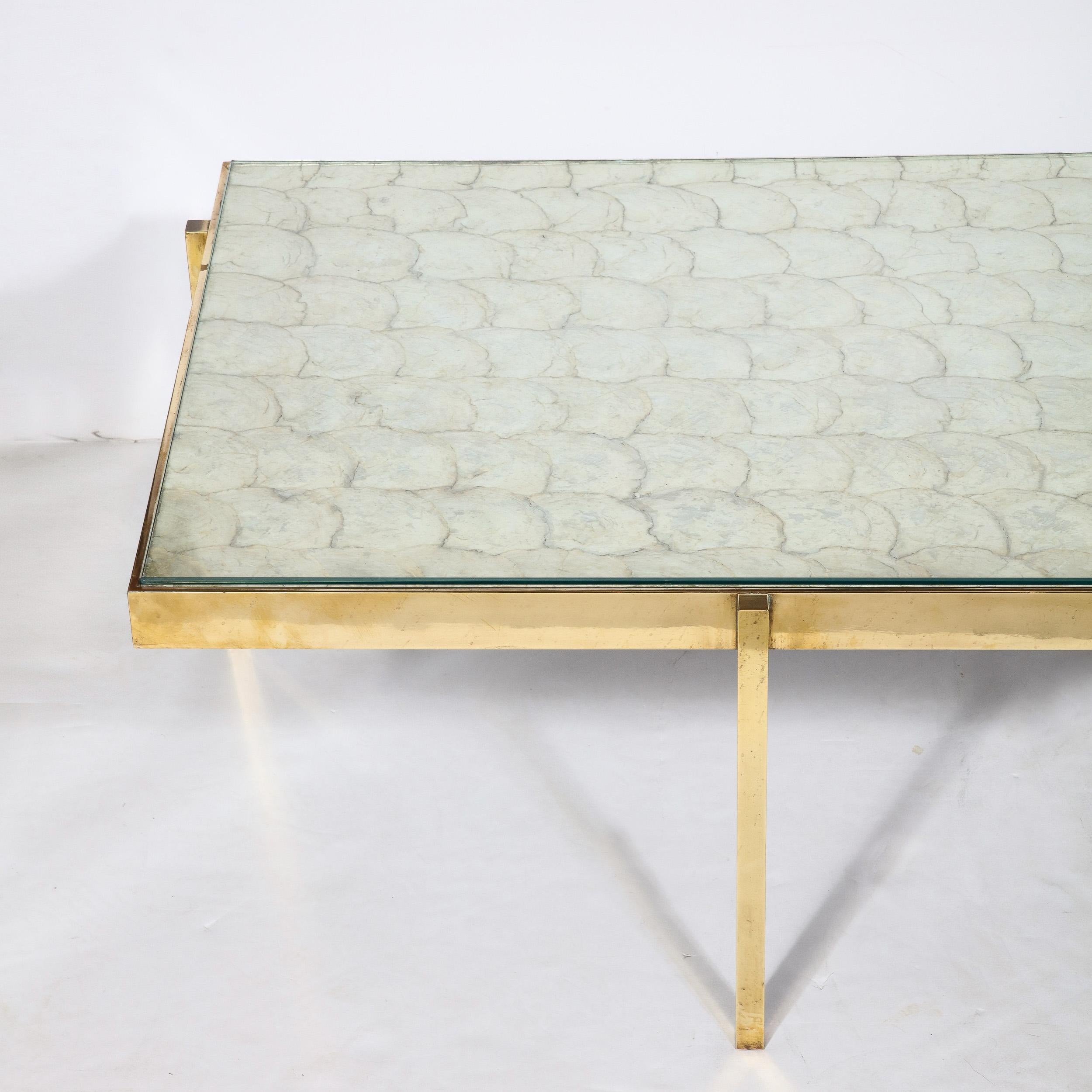 Mid-Century Modern Mid-Century Tessellated Capiz Shell Cocktail Table Manner of William Haines