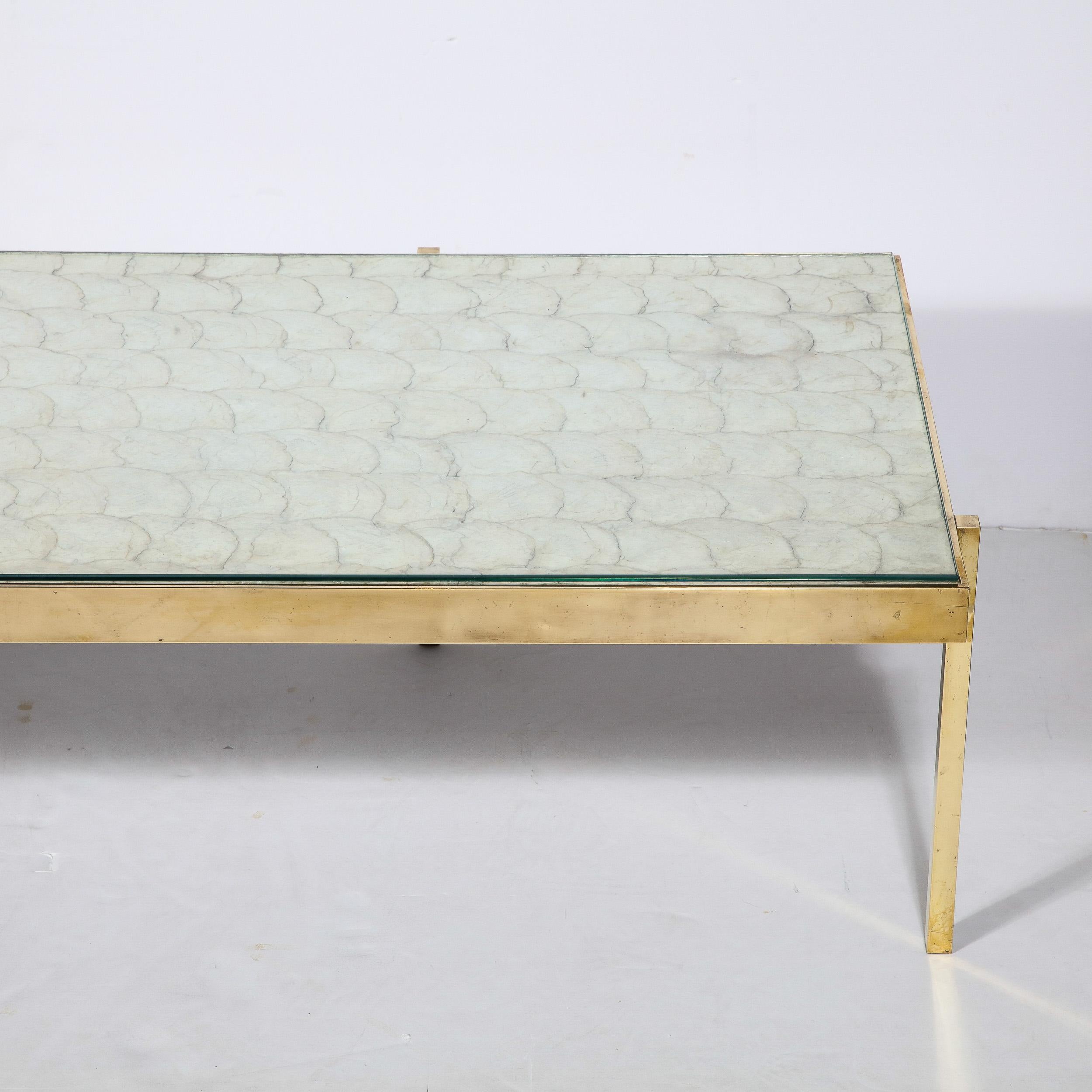 Mid-Century Tessellated Capiz Shell Cocktail Table Manner of William Haines In Excellent Condition In New York, NY