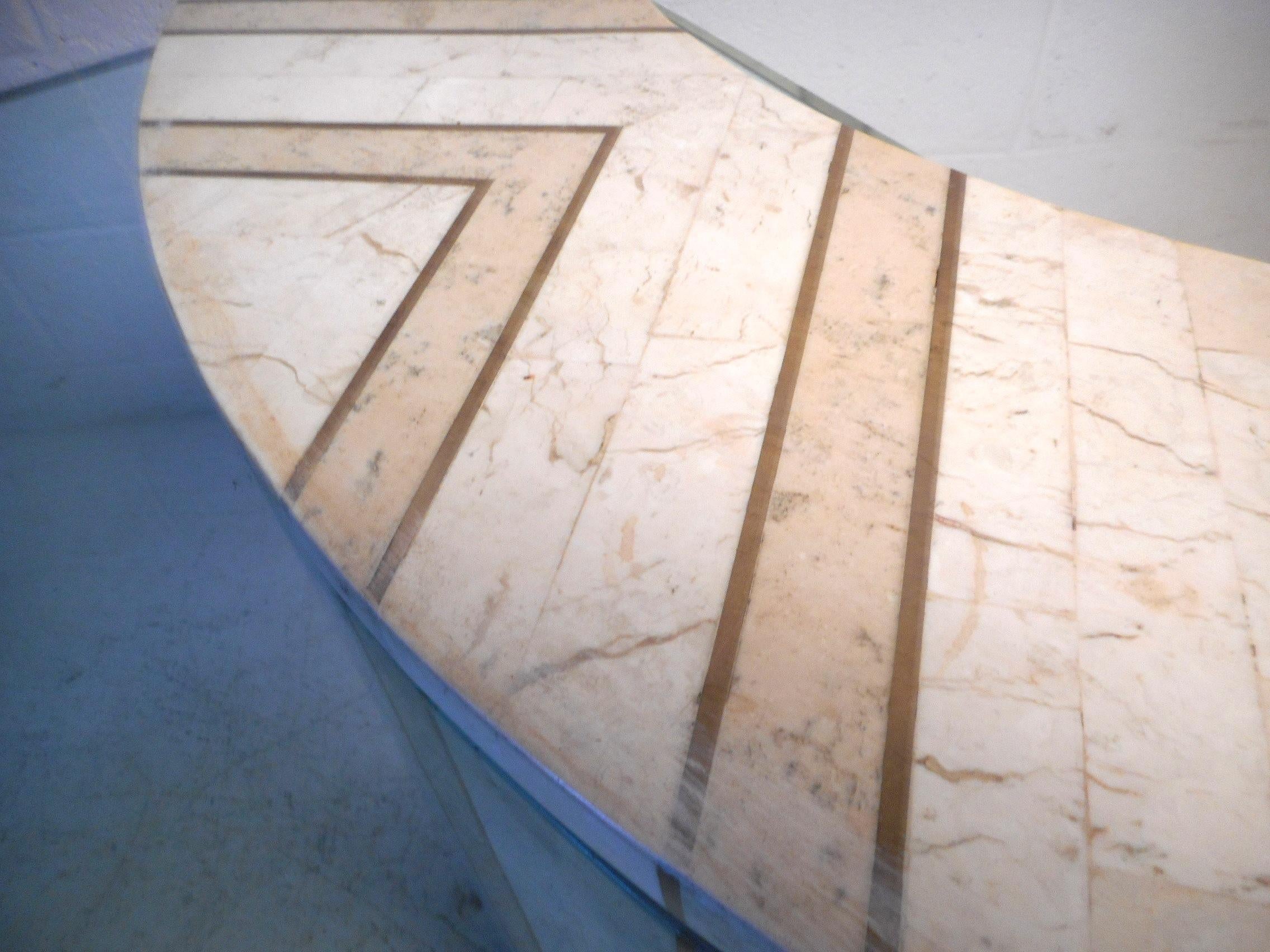 Tessellated Marble and Glass Console by Robert Marcius for Casa Bisque 1