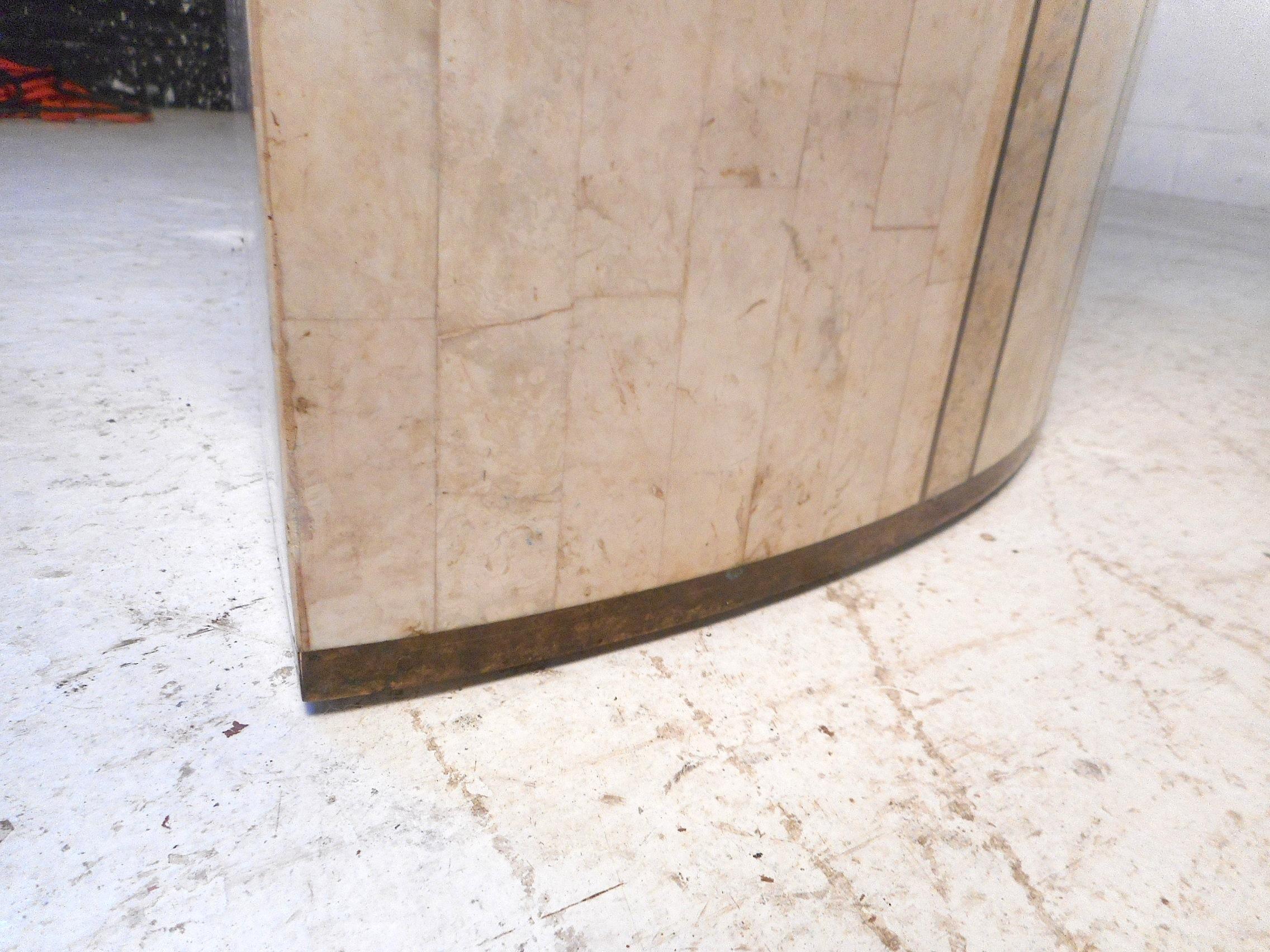 Tessellated Marble and Glass Console by Robert Marcius for Casa Bisque 3