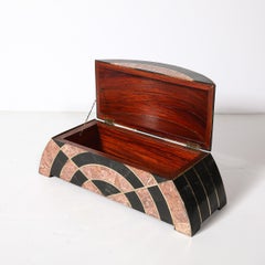 Mid-Century Tessellated Marble Demilune Box by Celerie Kemble for Maitland Smith