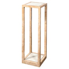 Mid-Century Tessellated Muted Rose & Off White Stone Pedestal by Maitland Smith Mid-Century Tessellated Muted Rose & Off White Stone Pedestal by Maitland Smith