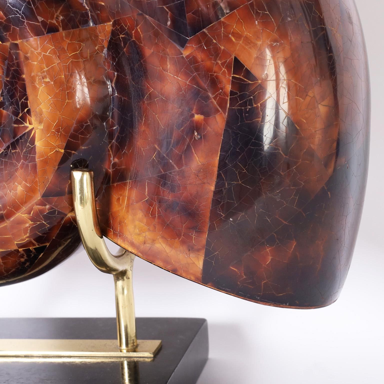 20th Century Mid-Century Tessellated Penshell Nautilus on Stand by Maitland-Smith For Sale