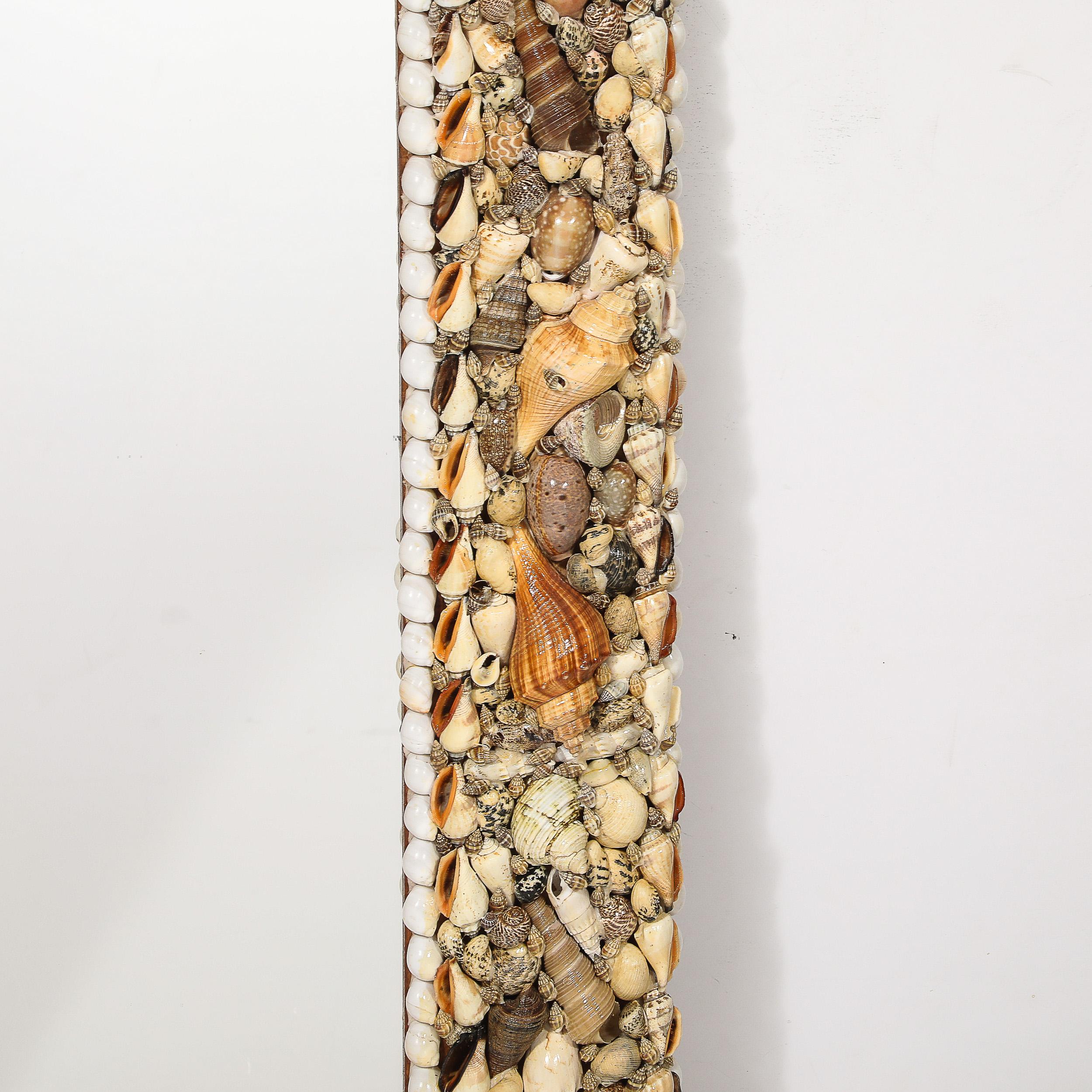 Mid-Century Tessellated Seashell Border Mirror in the Manner of Karl Springer For Sale 3