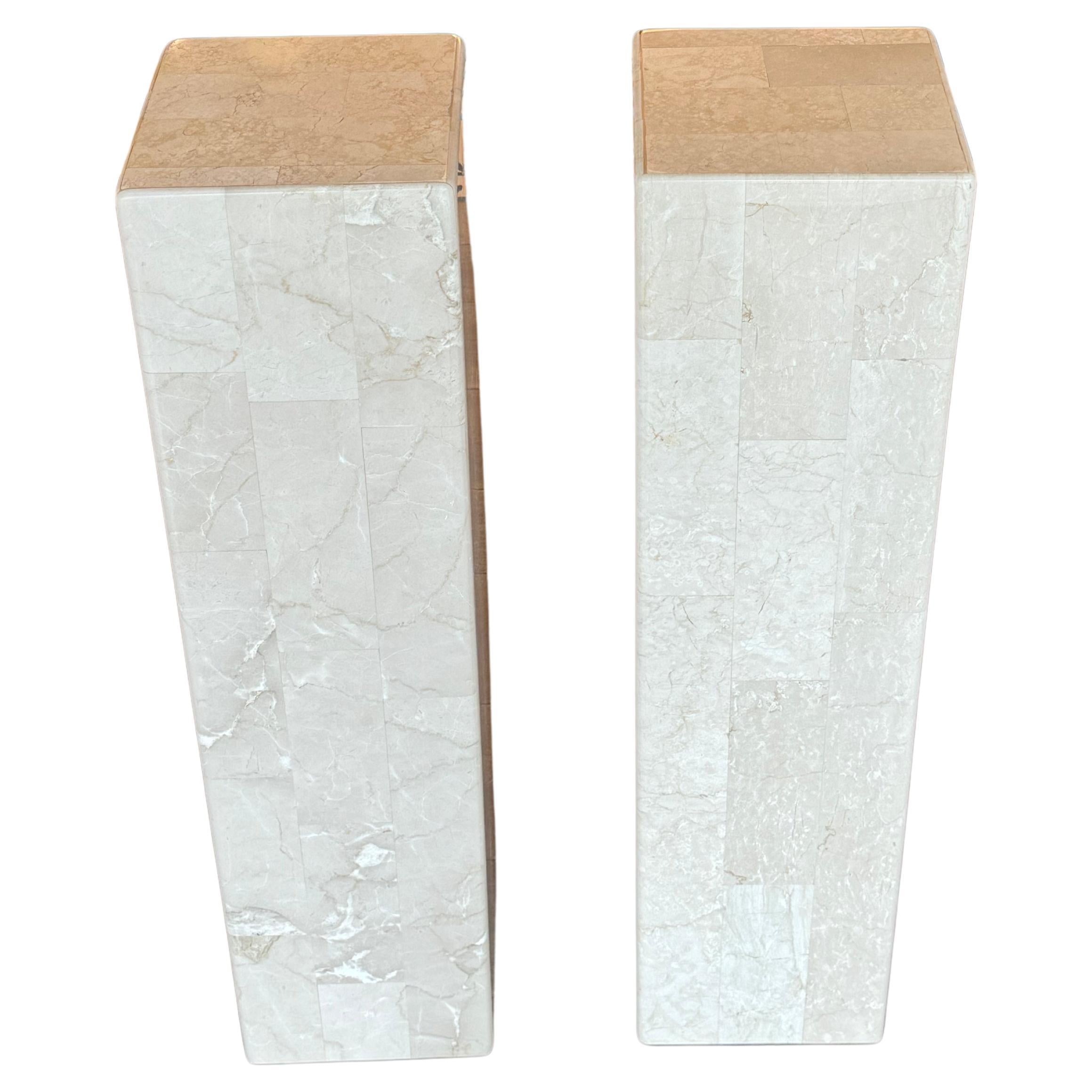 Mid Century Tessellated Shell Pedestals (Pair) For Sale