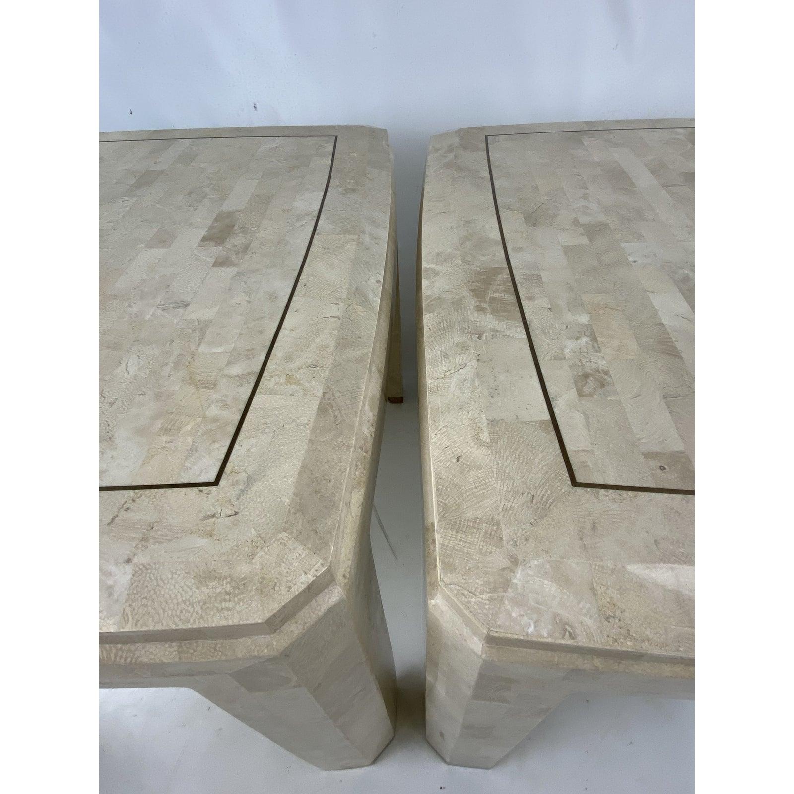 Mid-Century Tessellated Side Tables by Maitland Smith, a Pair For Sale 5